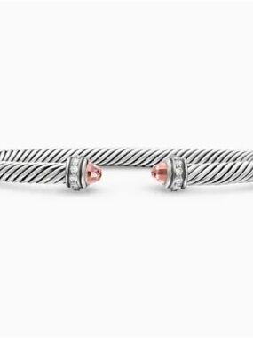 David Yurman silver cable morganite bracelet
